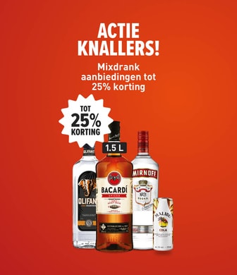 Actieknallers: sterke dranken met korting tot 25%